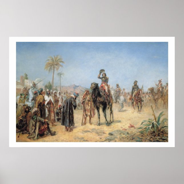 Pôster Napoleão chegando a um Oásis Egípcio (petróleo em  (Frente)