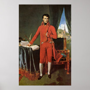 Pôster Napoleon Bonaparte como o cônsul por Ingres