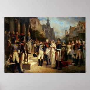 Pôster Napoleon Bonaparte que recebe a rainha Louisa
