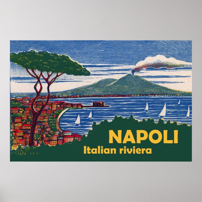 Poster Nápoles, Riviera Italiana (Frente)