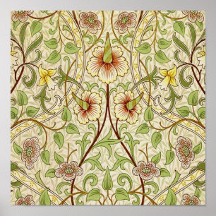 Poster Narciso Clássico Flor de William Morris