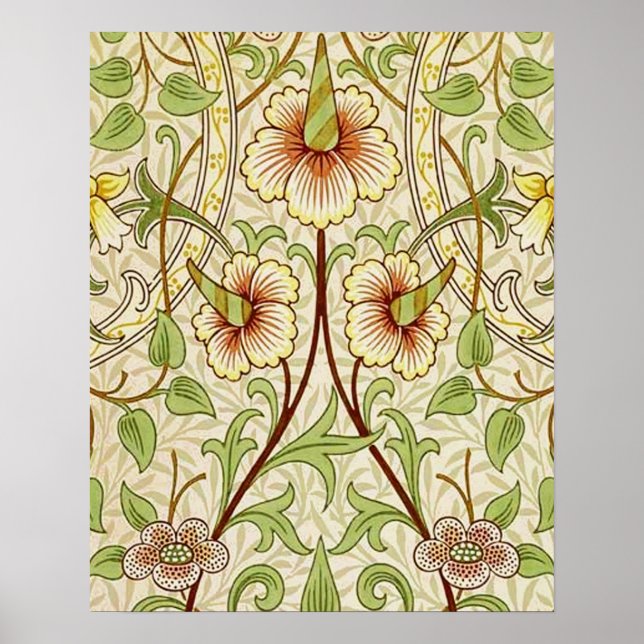 Poster Narciso Clássico Flor de William Morris (Frente)