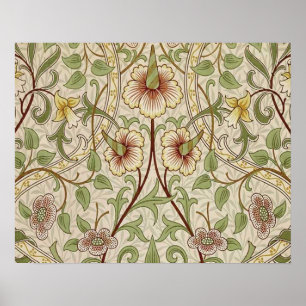 Pôster Narciso Clássico Flor de William Morris