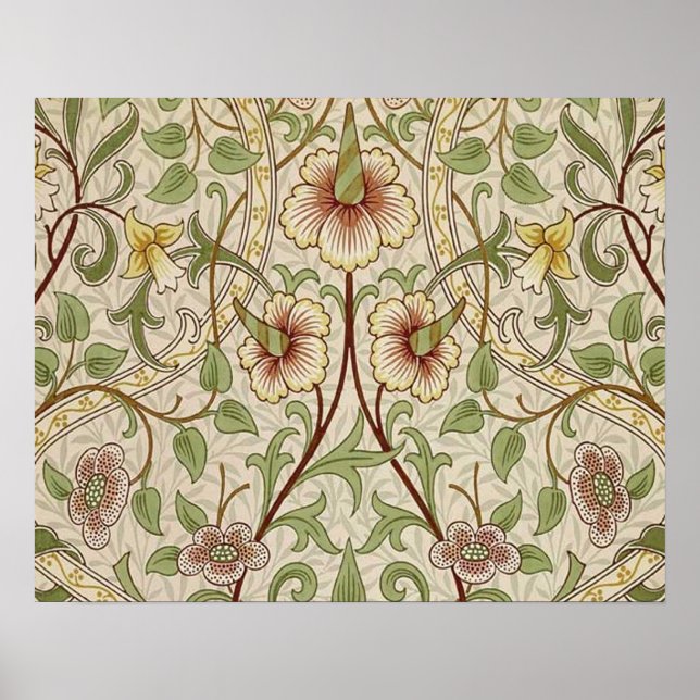 Pôster Narciso Clássico Flor de William Morris (Frente)