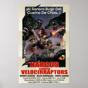 Poster Narcos contra Velocirraptors