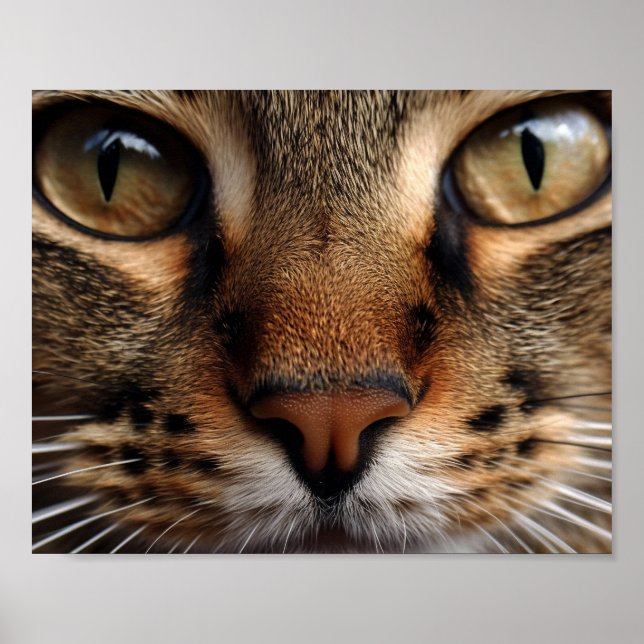Poster nariz de gato bonito e olho na frente. Animais de  (Frente)