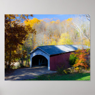 Pôster Narrow Covered Bridge Parke County, Indiana