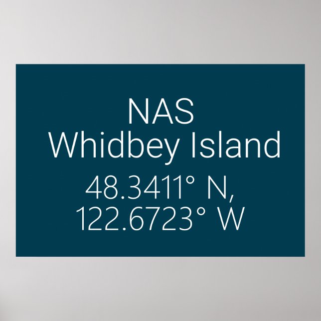Poster NAS Whidbey Island Latitude Longitude (Frente)
