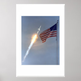 Poster NASA Apollo 11 - Classic Rocket Photo with the US