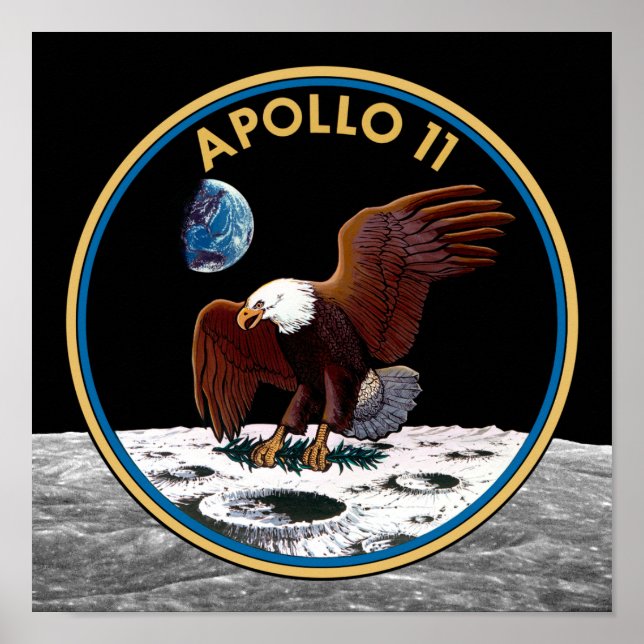 Poster NASA Apollo 11 Landing Landing Lunar Patch Insigni (Frente)