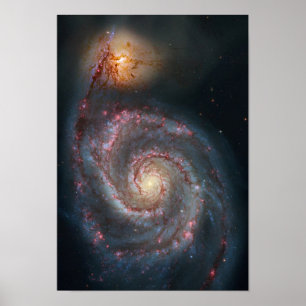 Pôster NASA da galáxia espiral do redemoinho M51