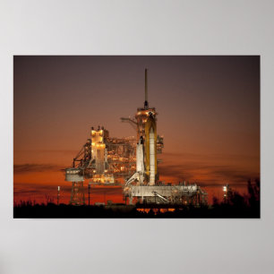 Pôster NASA do lançamento do vaivém espacial de Atlanti