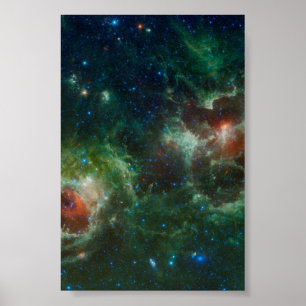 Pôster NASA infravermelha do mosaico das nebulosa do