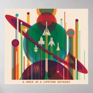 Poster NASA JPL Space Turismo Uma Vez na Vida Getawa