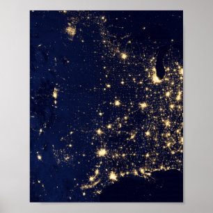 Poster Nasa Luzes do Espaço EUA