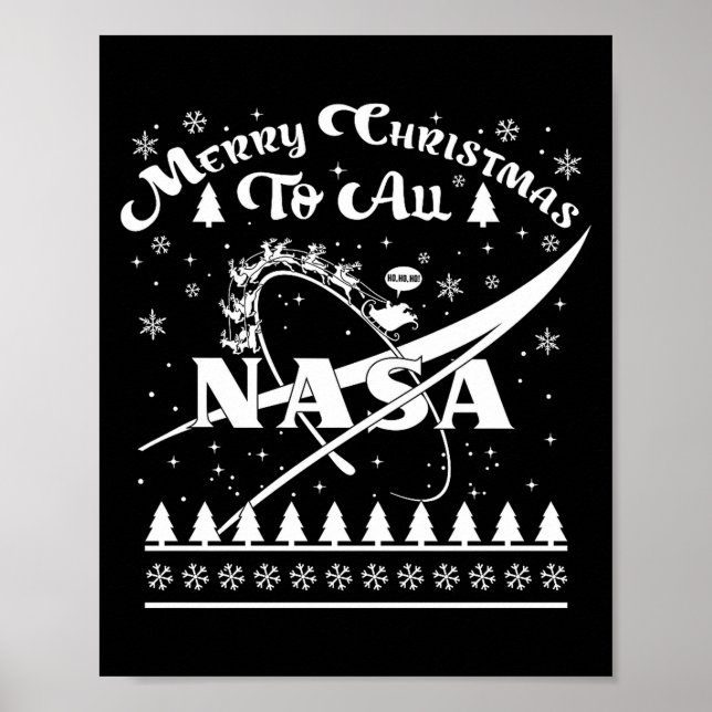 Poster Nasa Merry Christmas To All Ugly Sweater Logo With (Frente)