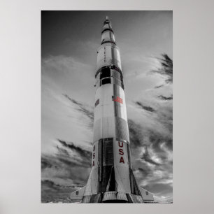 Poster NASA Saturn V - Splash de cores EUA