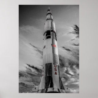 Poster NASA Saturn V - Splash de cores EUA