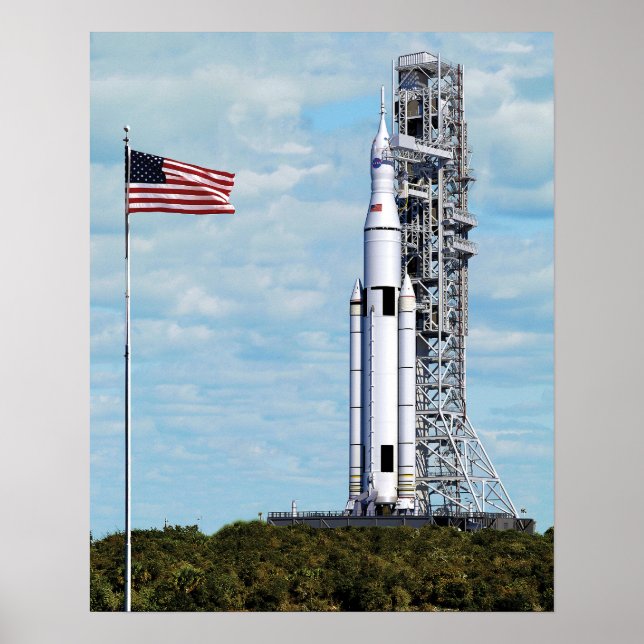 Poster NASA SLS Sistema de Lançamento Espacial Foguete Pl (Frente)
