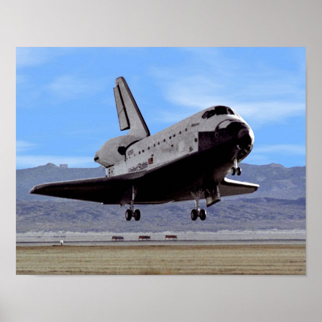 Poster NASA Space Shuttle Atlantis Landing Edwards AFB (Frente)