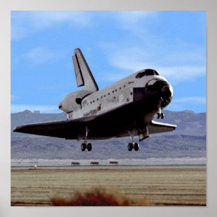 Poster NASA Space Shuttle Atlantis Pousa na Edwards AFB