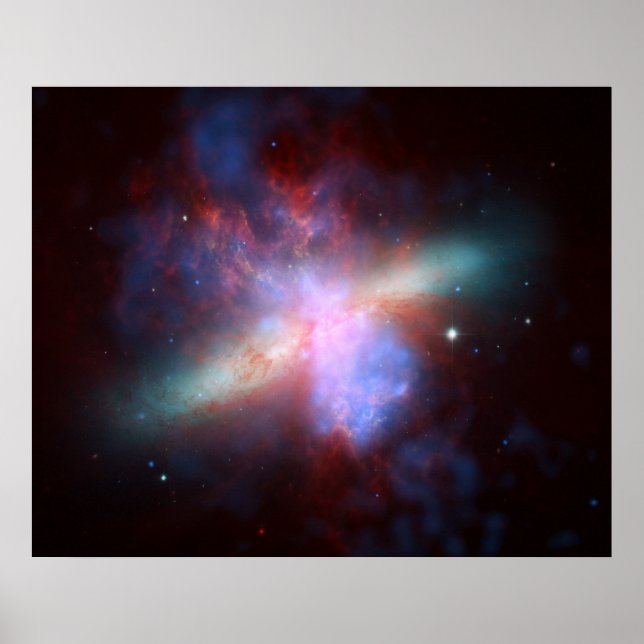 Pôster NASA - X-ray-Visible-Infrared Image da M82 (Frente)