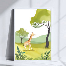 Nascer a explorar | Giraffe Watercolor Art