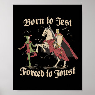 Poster Nascer A Jest Forçado A Joust, Vintage Gra Medieva