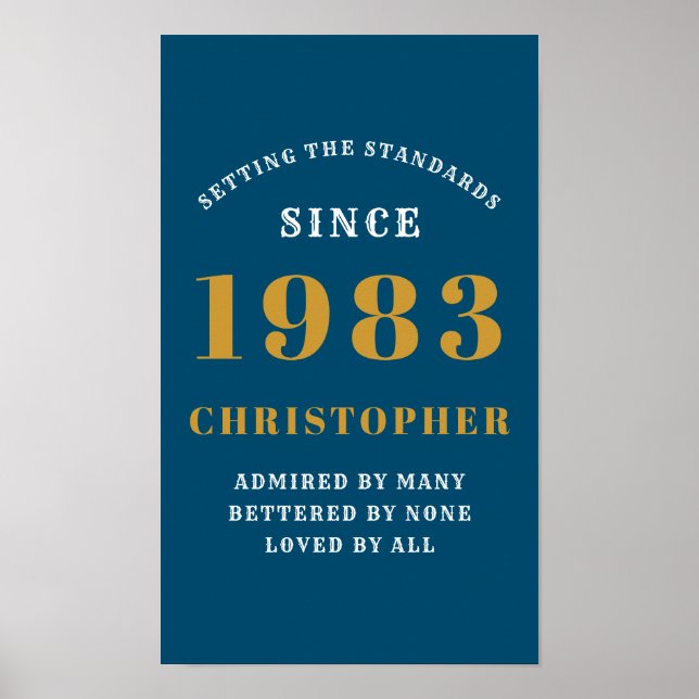 Poster Nascer aniversário de 40 anos 1983 Adicionar nome  (Frente)