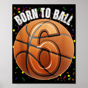 Poster Nascer De Basquete, 6 de Aniversário, Seis Garotas