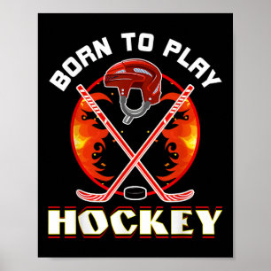 Poster Nascer De Jogar Hockey Com Amor Engraçado Com Espo