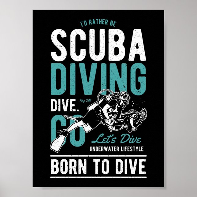 Poster Nascer De Mergulho Scuba A Mergulhar | Esporte (Frente)