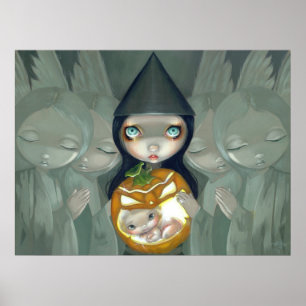 Poster Nascer de uma bruxa o Dia das Bruxas gótico do