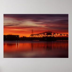Pôster Nascer do sol da ponte da rua do ponto
