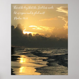 Poster Nascer do sol da praia de Texas, verso da