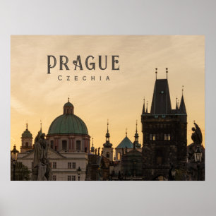 Poster Nascer do sol na Cidade Velha de Praga, foto de vi