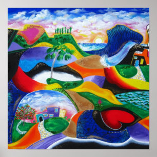 Pôster Nascer do sol na costa de Puerto Rico