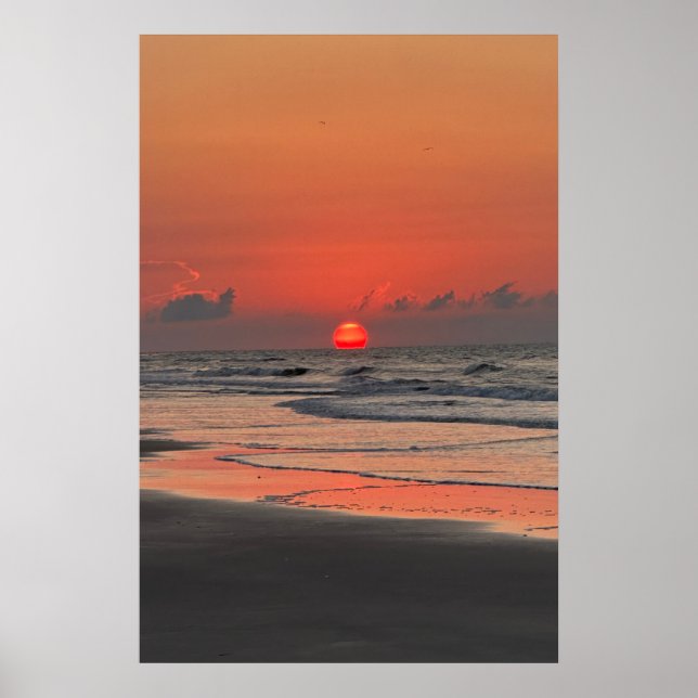 Poster Nascer do sol na praia da Isle Of Palms (Frente)