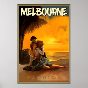 Poster Nascer do sol na praia de Melbourne Florida Condad
