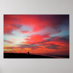 Pôster Nascer do sol na praia de Newport, CA