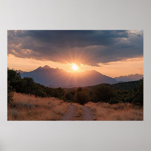 Poster Nascer do Sol nas Montanhas Rochosas