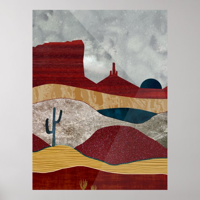 Poster Nascer do Sol no Deserto (Frente)