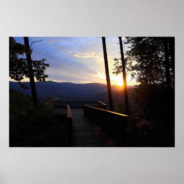 Poster Nascer do sol no Fort Mountain State Park, GA (Frente)