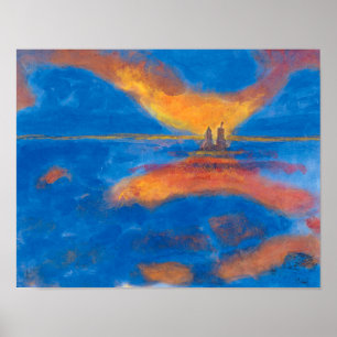 Poster Nascer do Sol no Mar Emil Nolde