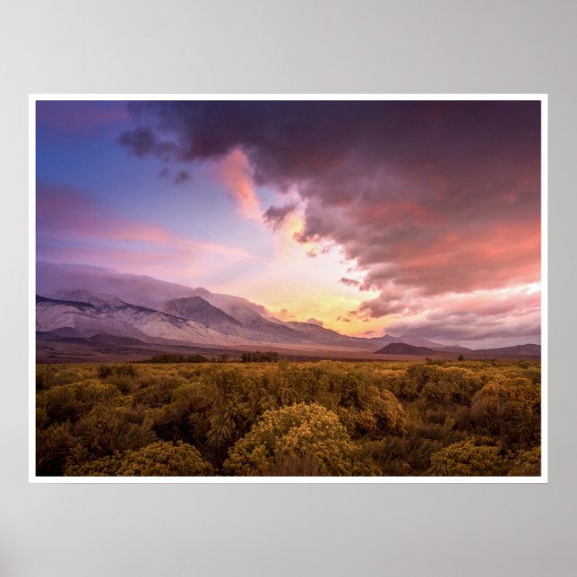 Poster Nascer do sol no Owens Valley (Frente)