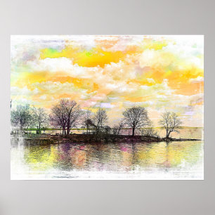 Poster Nascer do sol no Susquehanna Havre de Grace Maryla