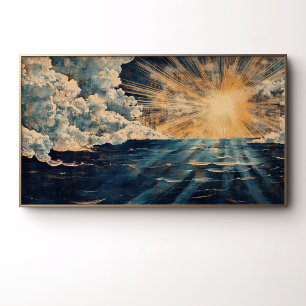 Poster Nascer do Sol Radiante Sobre o Oceano