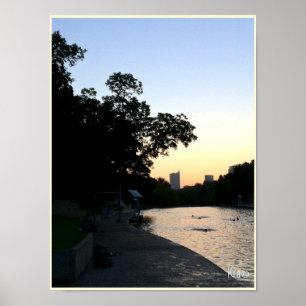 Poster "Nascer do sol sobre a água" Barton Springs Austi