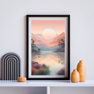 Poster Nascer do Sol Sobre Águas Silenciosas