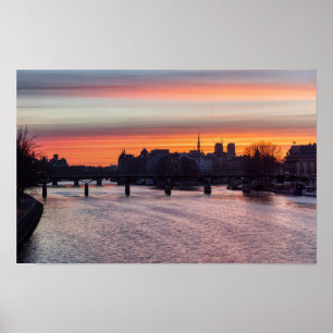 Poster Nascer do sol sobre o ile de la Menção no invern